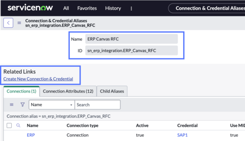 Alias record with name, ID, and related link option highlighted.