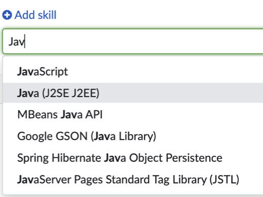 Skill search results