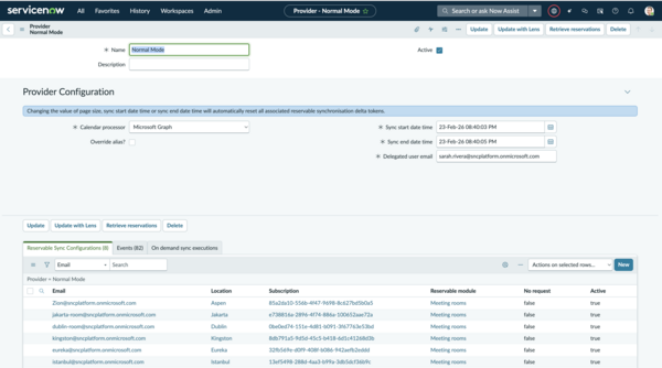 Configuration form for the calendar provider.