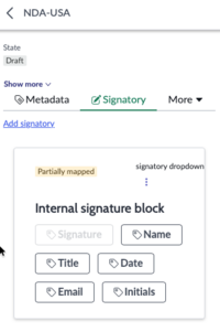 Signatory block added using ServiceNow Contracts add-in