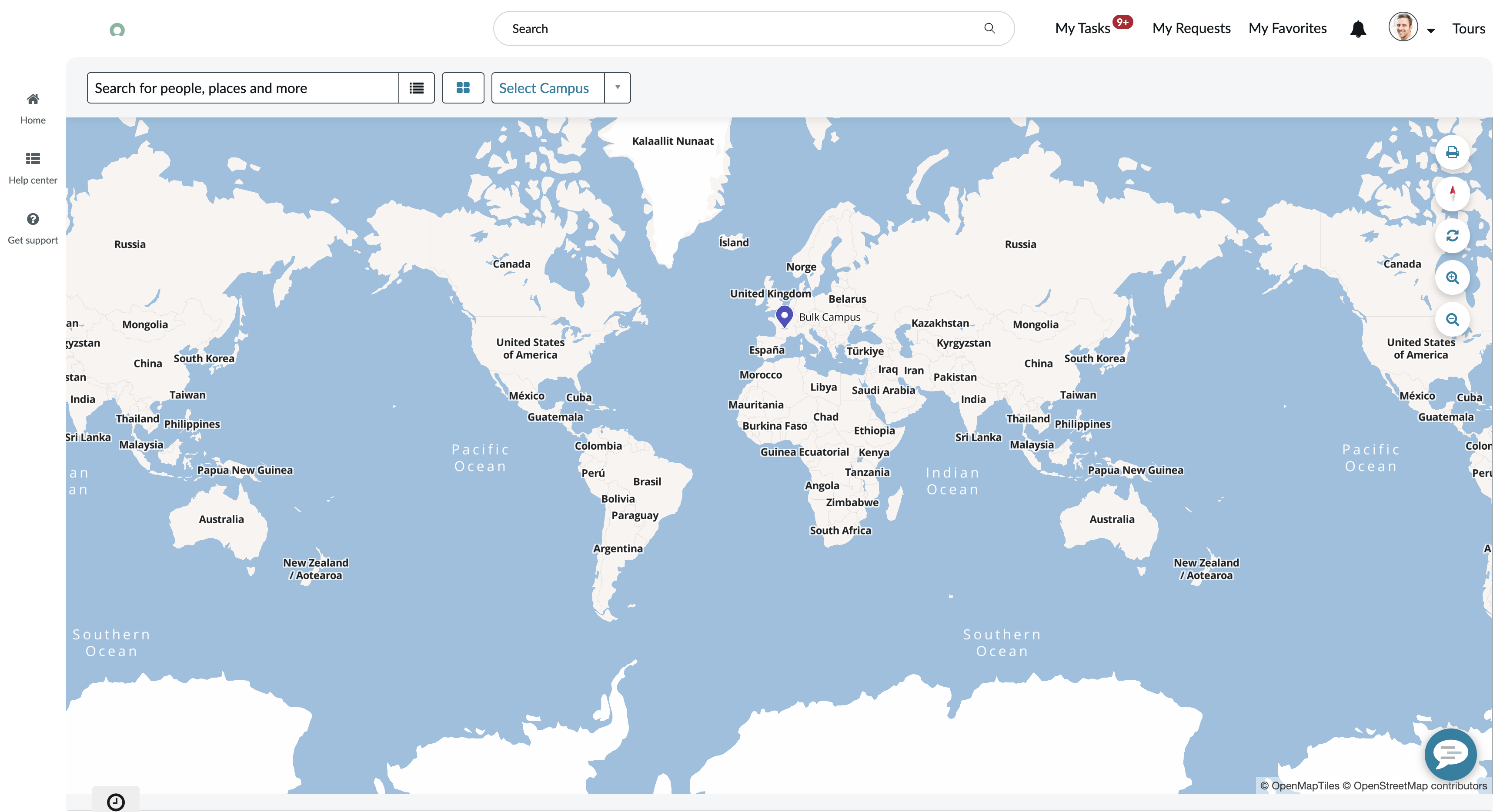 Event planner Scheduled view showing the Open Location Directory option.