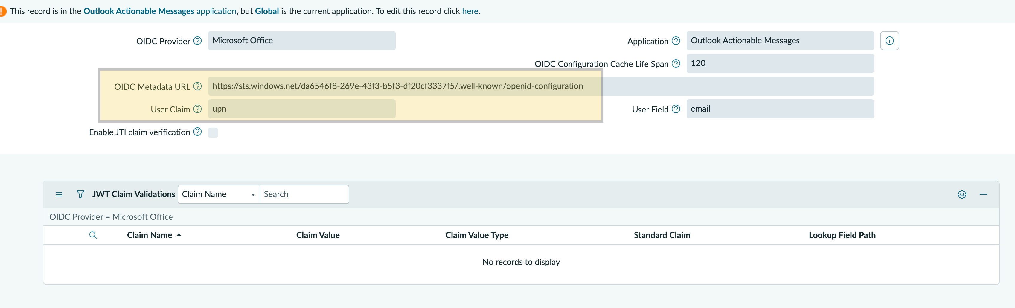 OIDC Provider form.