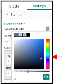 Rich Content Editor - Color palette slide bar