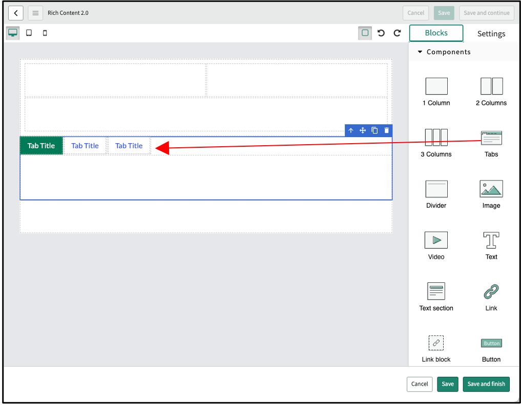 Rich Content Editor - Tabs