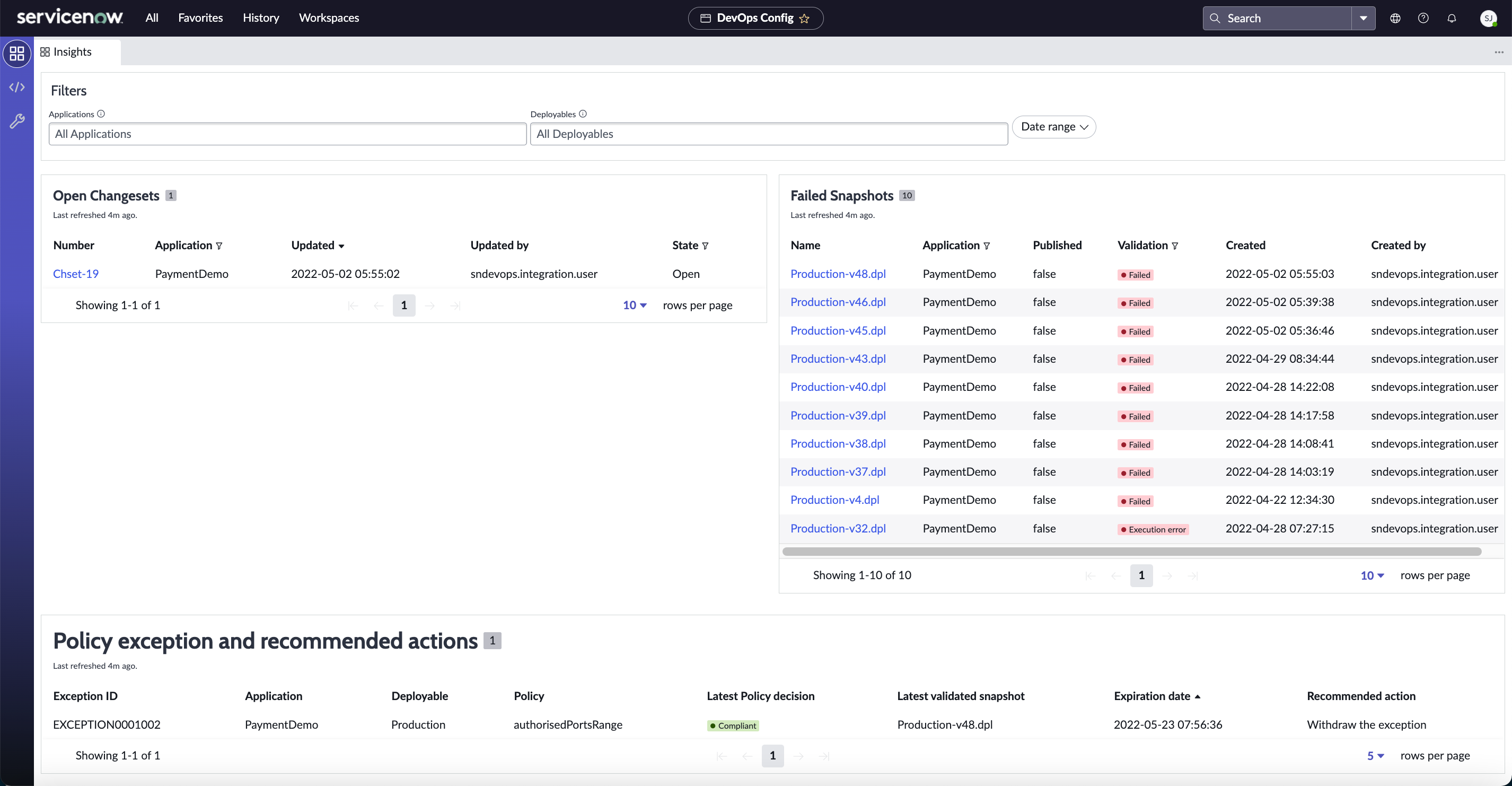 DevOps 구성 인사이트 홈