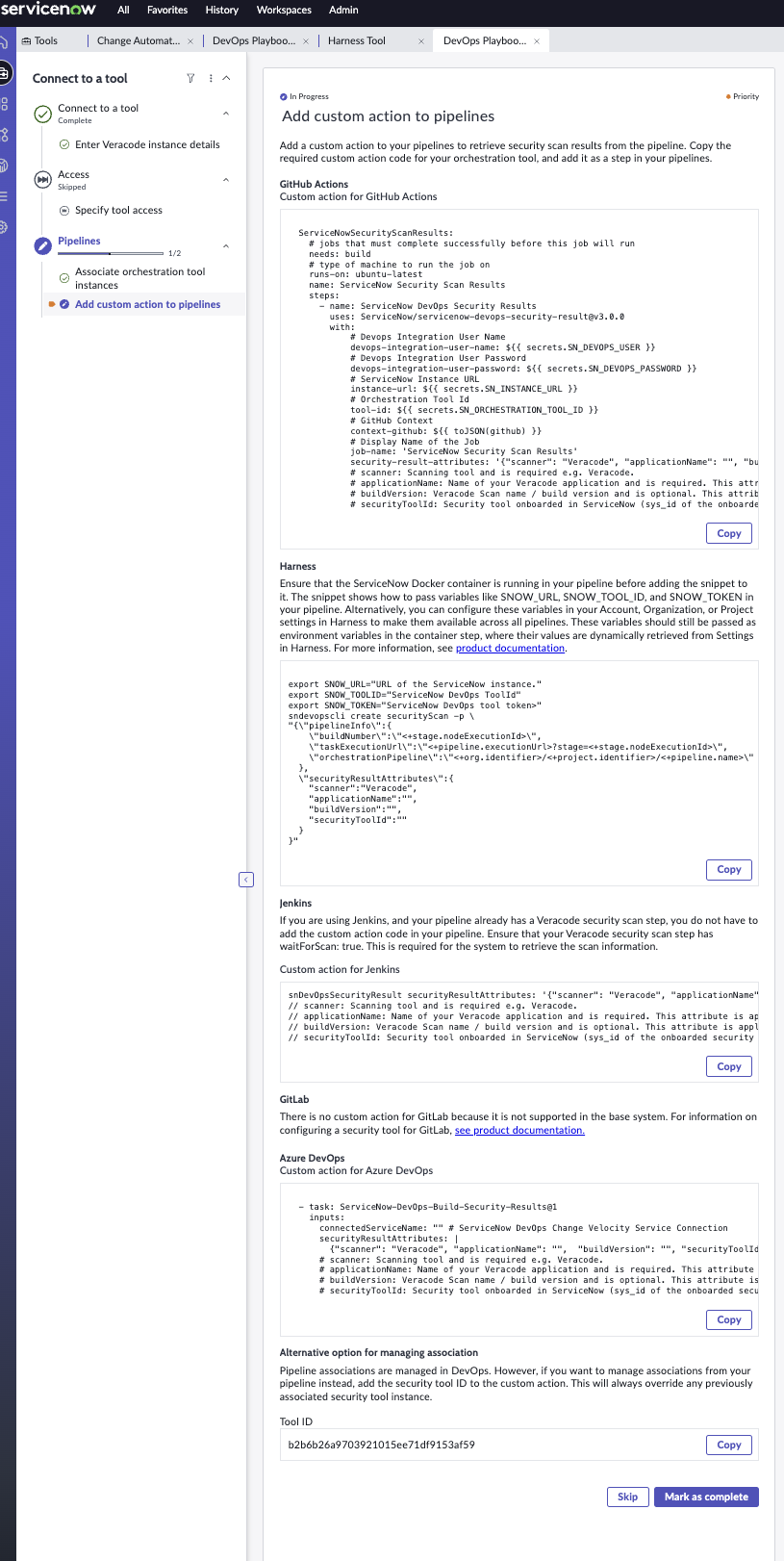 Playbook activity to copy custom action code