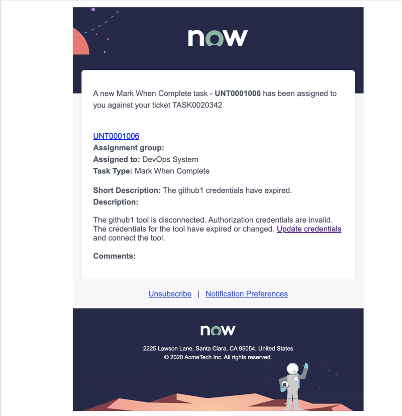 Email notification on credential expiration