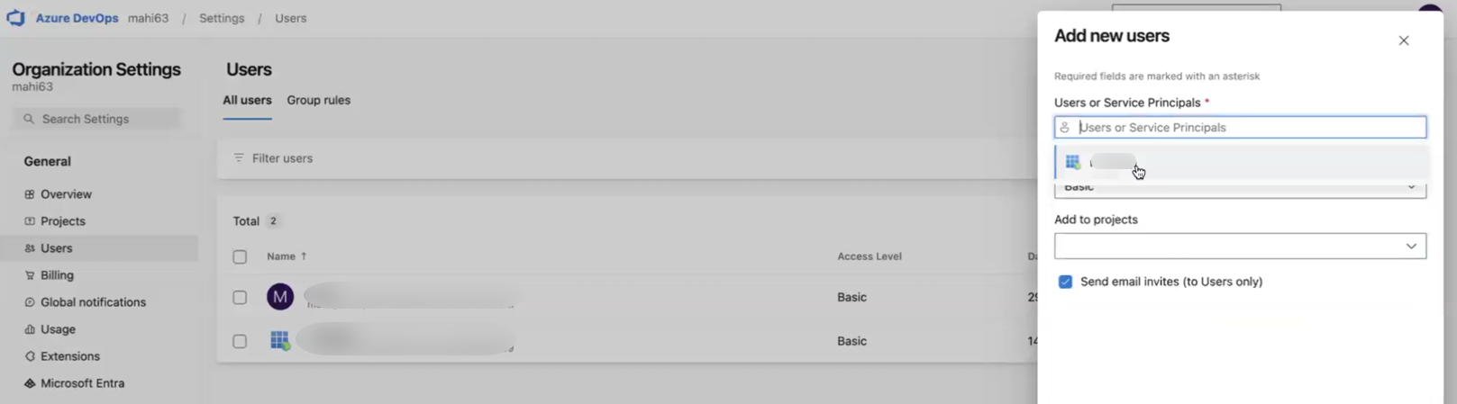 Add app user to organization