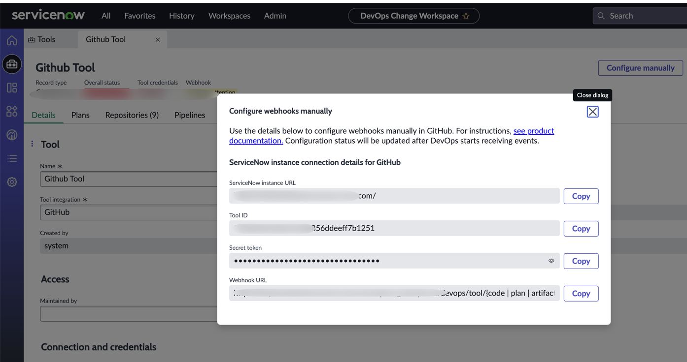 GitHub 작업에 대한 연결 상세 정보