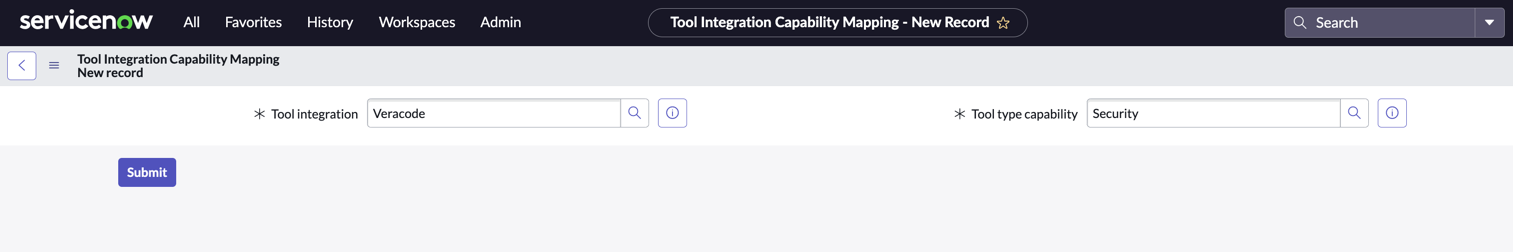 Tool Integration Capability Mapping record for custom security tool integration