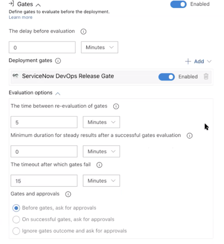 DevOps Azure gate config