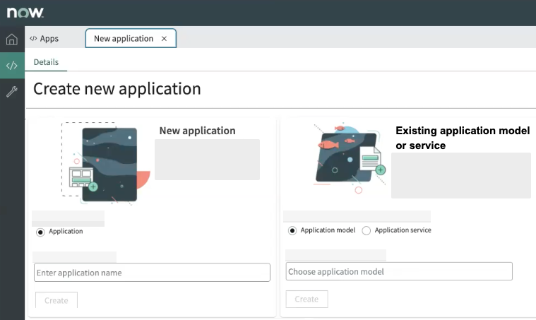 Choose how to create the new CDM application