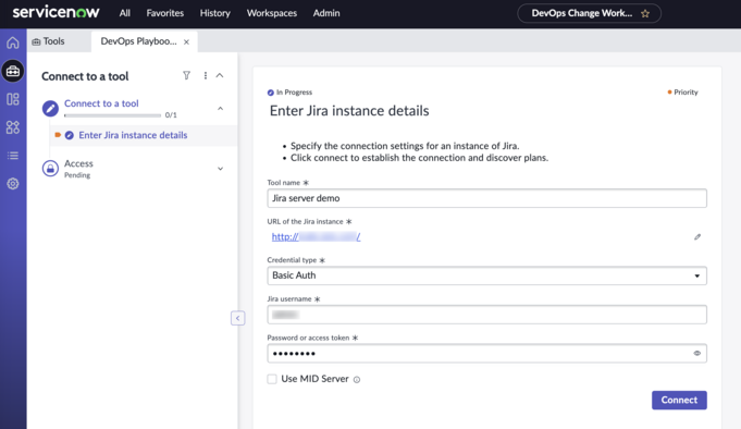 Enter Jira server basic auth details.