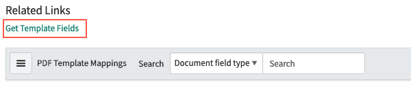 Klicken Sie auf den zugehörigen Link „Vorlagenfelder abrufen“.