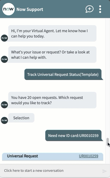 UR-VA-Konversations-Flow zum Aktualisieren der Beobachtungsliste der eigenen UR.