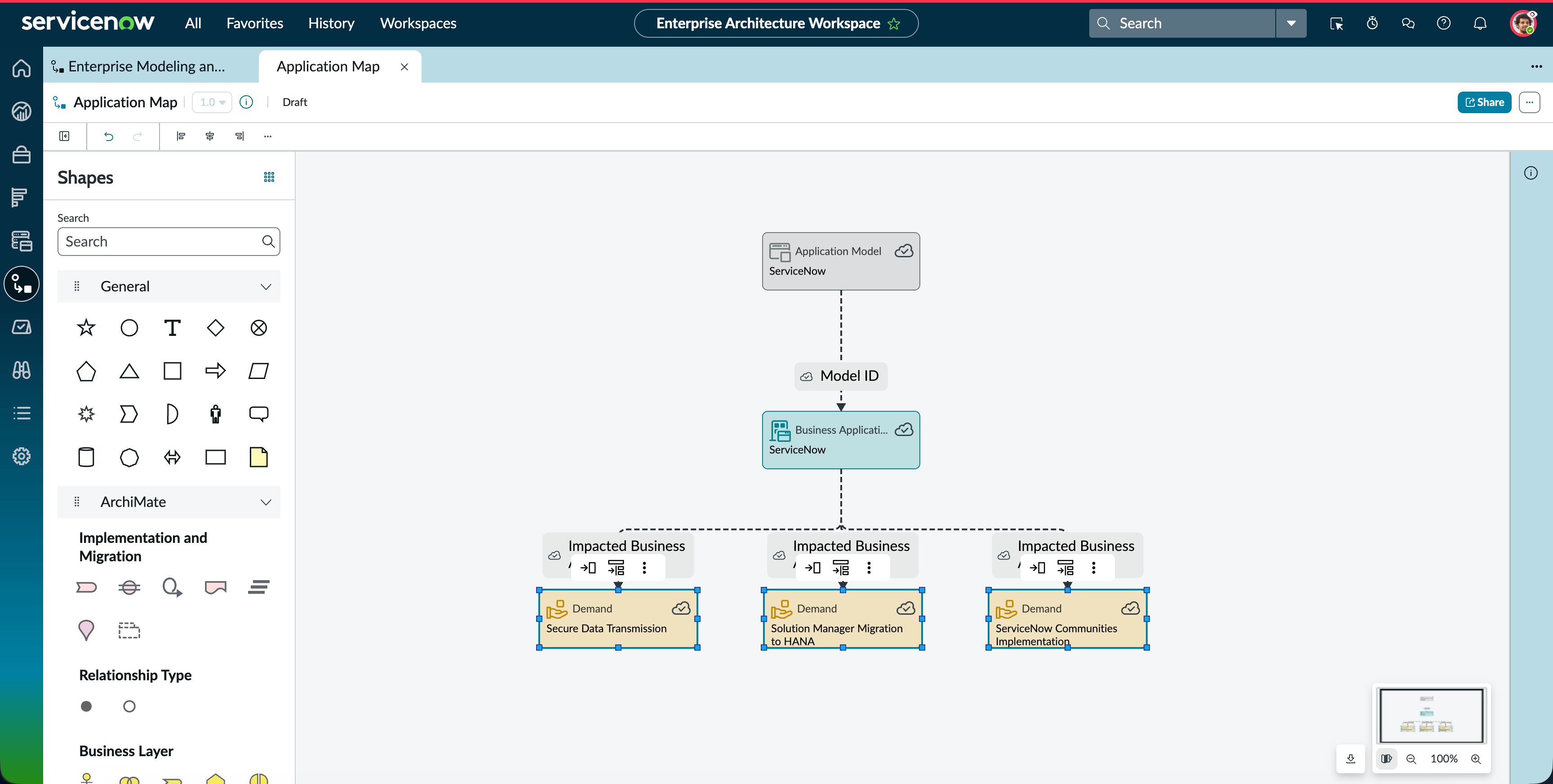 Diagram canvas page with shapes selected on canvas and the alignment and distribution options highlighted.