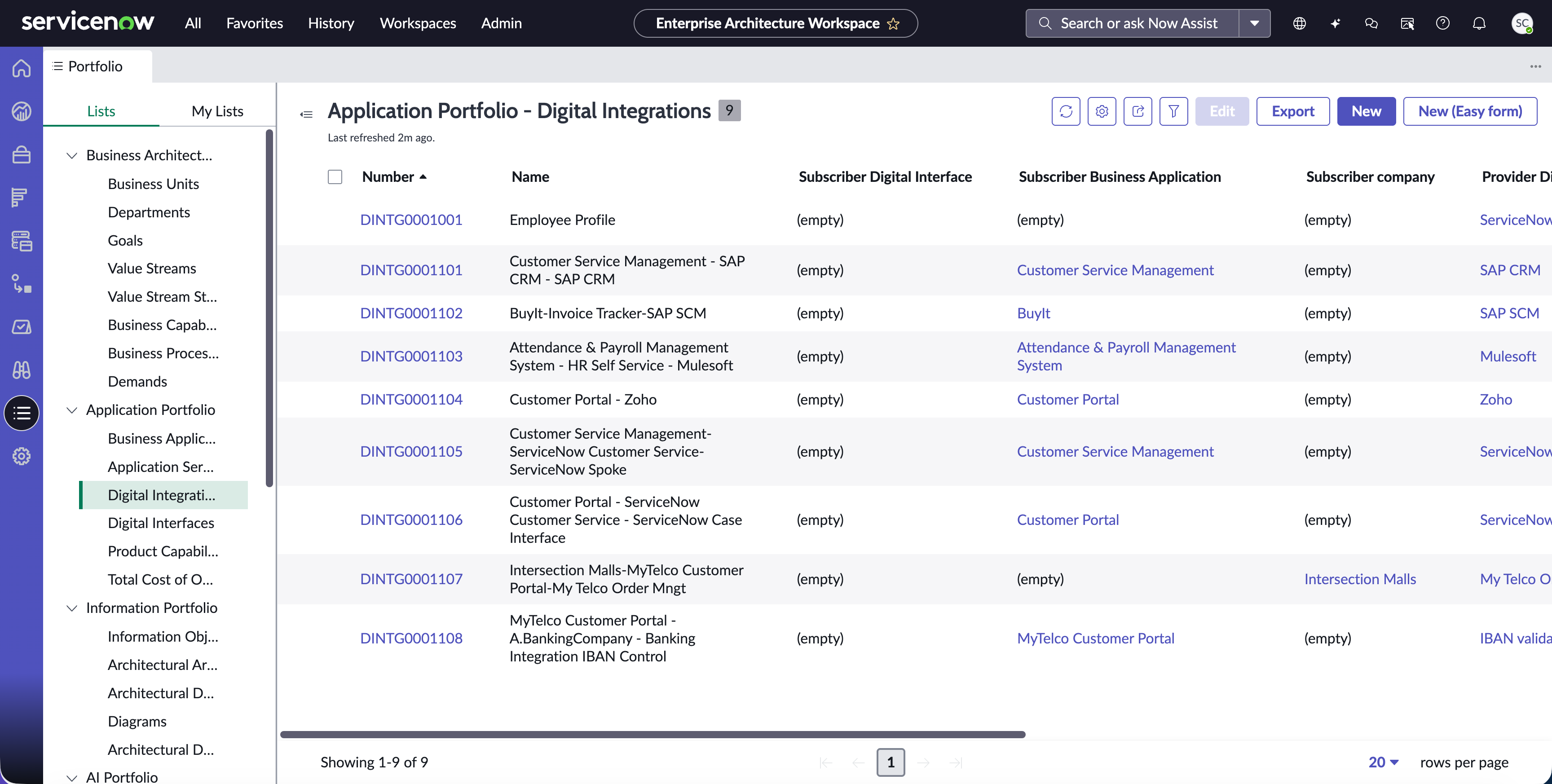 Digital Integrations page.