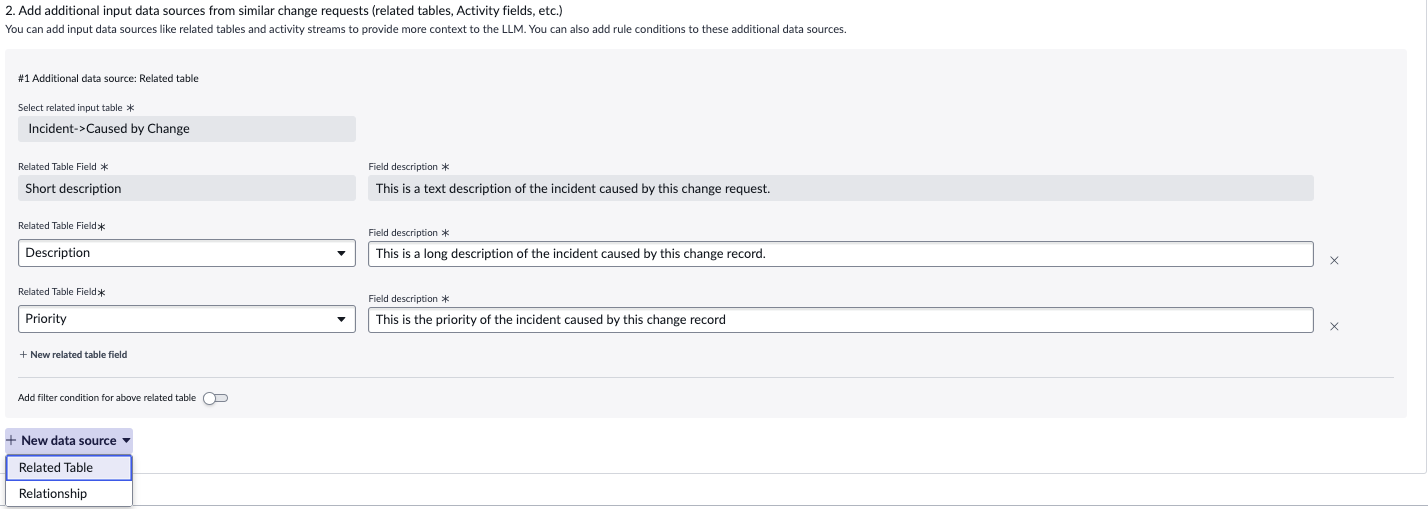 Similar changes additional input