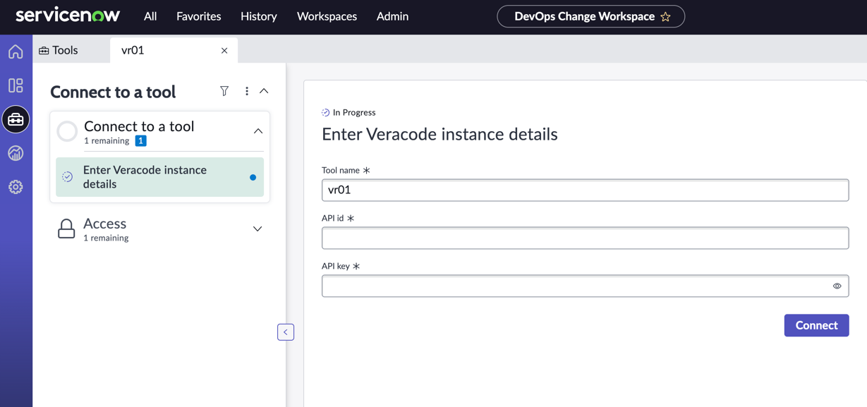 Playbook activity to enter Veracode instance details