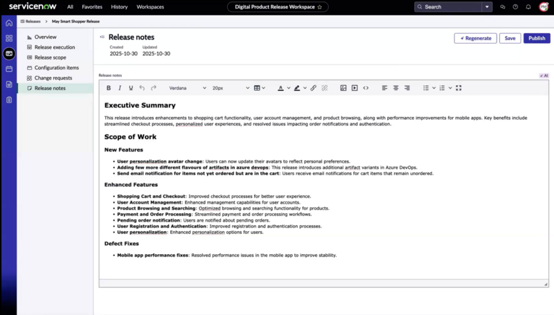 Release notes for a release generated by AI-driven summarization.