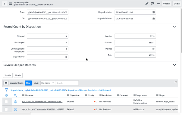 Formular „Upgradedetails“