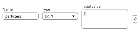 Final form of parFilters as a JSON state variable with an empty simple array as the initial value.
