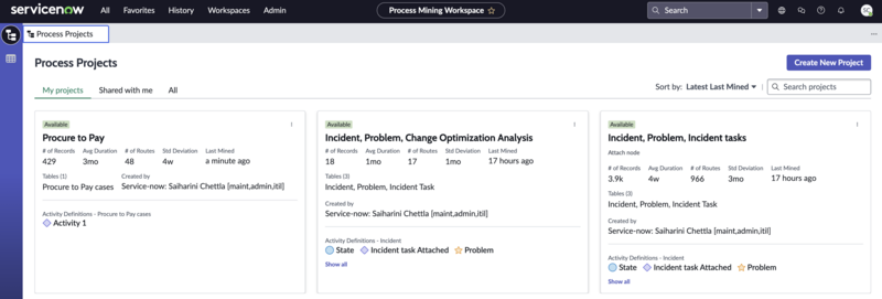 Process Mining workspace
