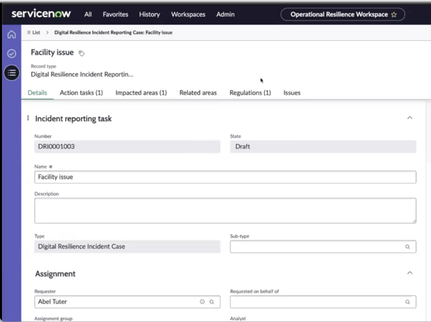Action task is assigned automatically to the case.