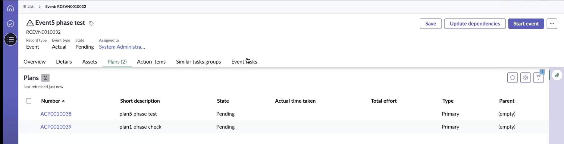 Plans added in event.