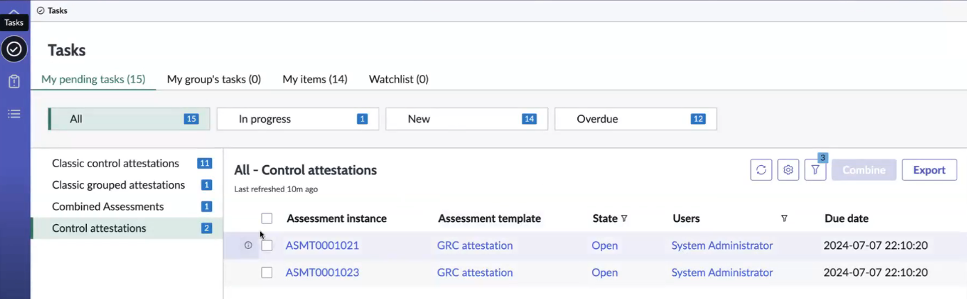 Combined assessments.