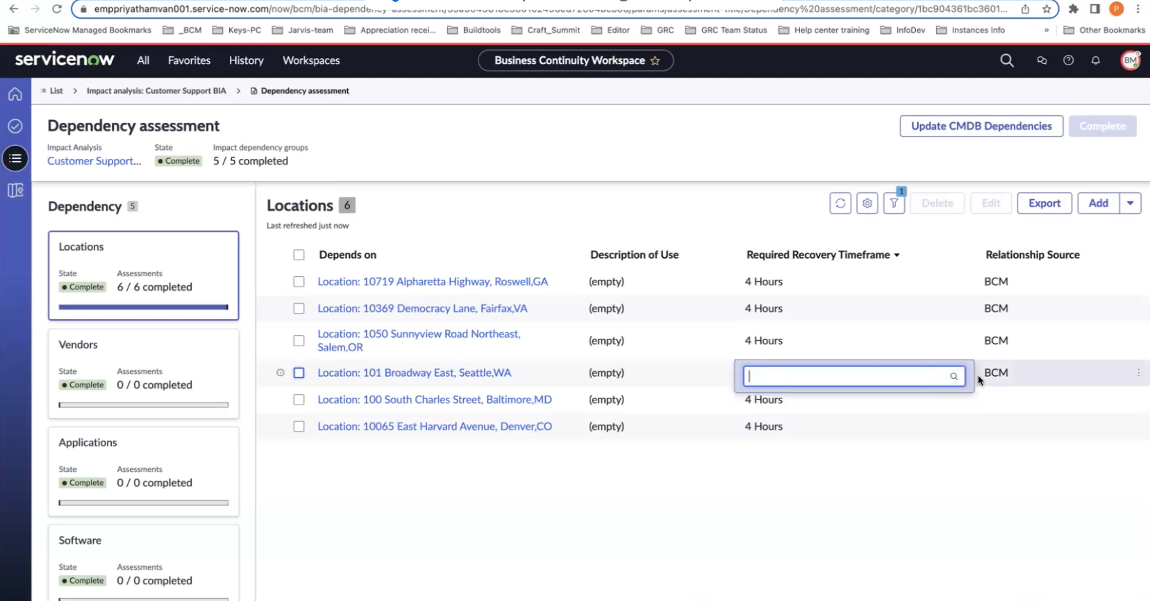 RTO is updated for multiple dependencies.
