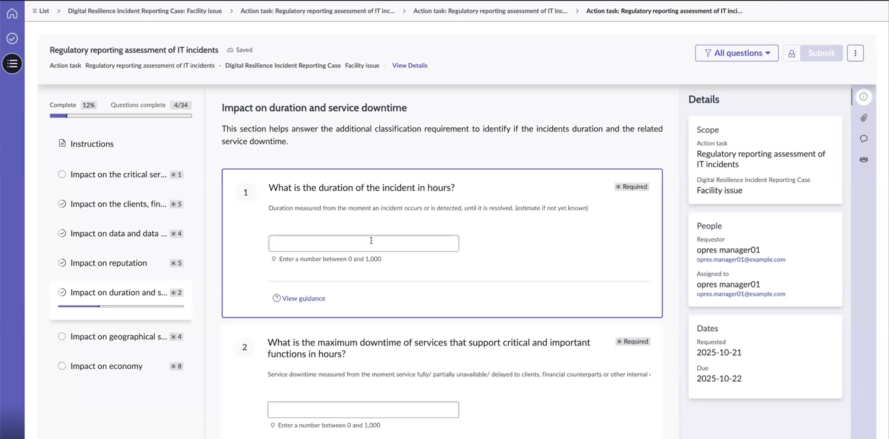 Sample assessment questions and answers.