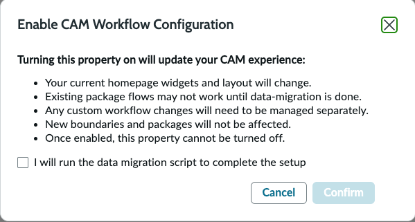 Impact on enabling CAM workflow configuration.