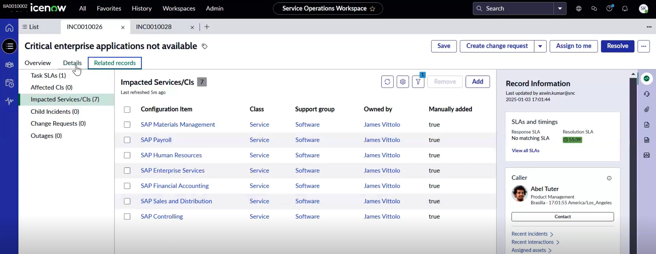 Impacted related services.