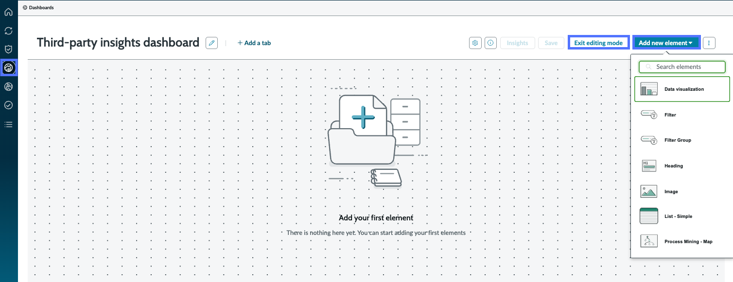 Accessing the Third-party insights dashboard. For the text description, refer to the text that preceded this example.