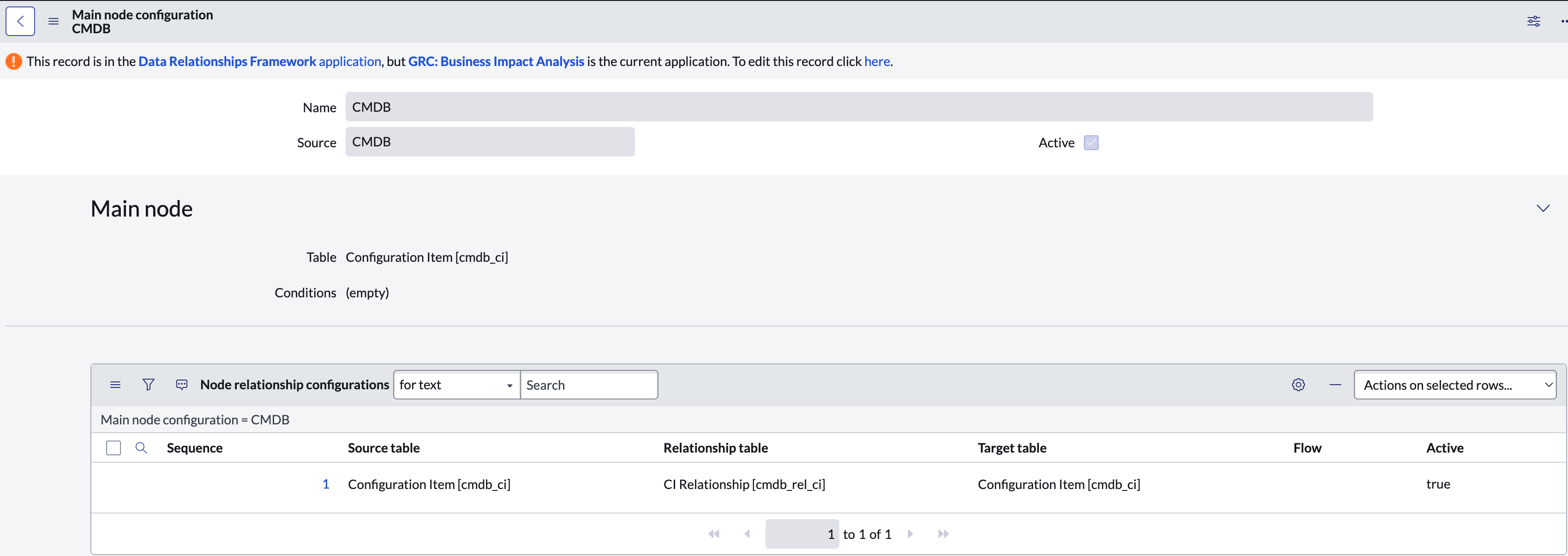 Sample main node configuration.