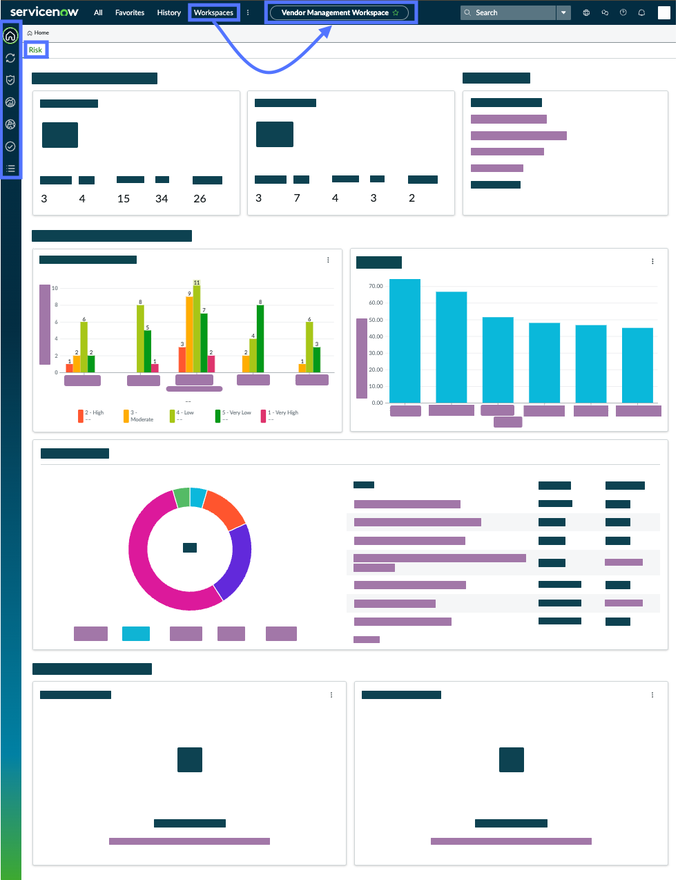 Accessing the Vendor Management Workspace.