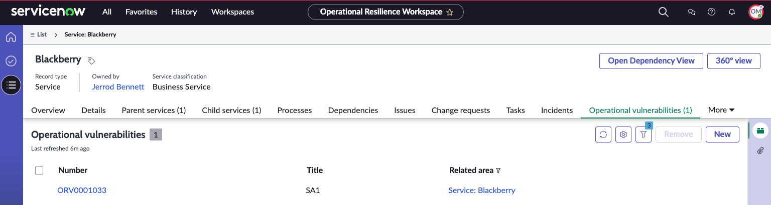 Service record.