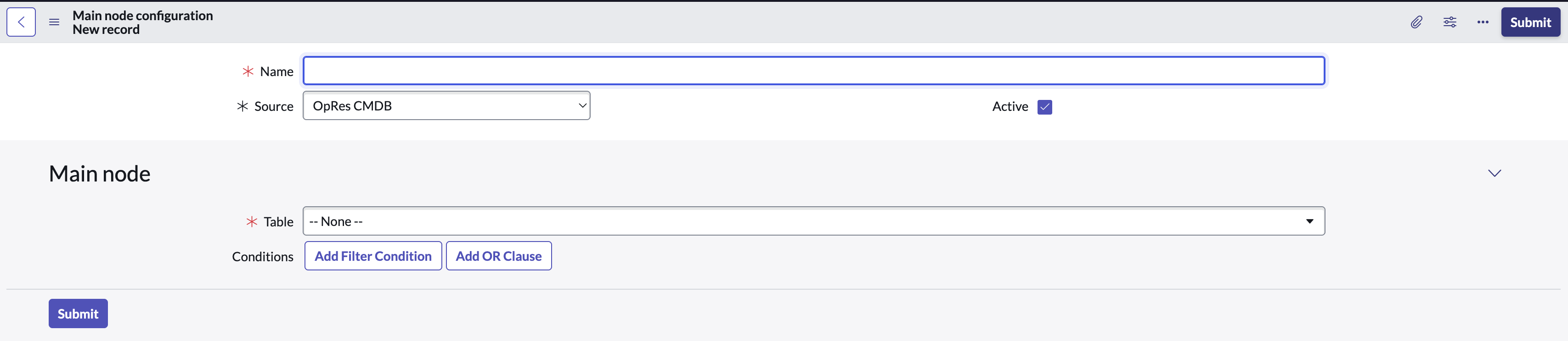 Config form.