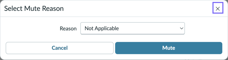 Image showing mute rule modal
