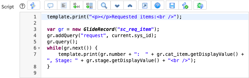 Sample JavaScript template