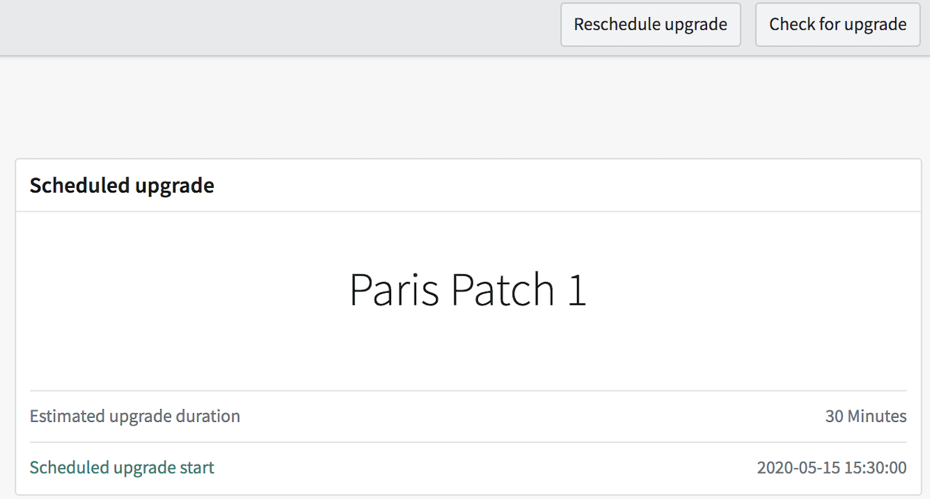 Image showing a scheduled upgrade over monitor view