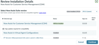 Screenshot showing review install details