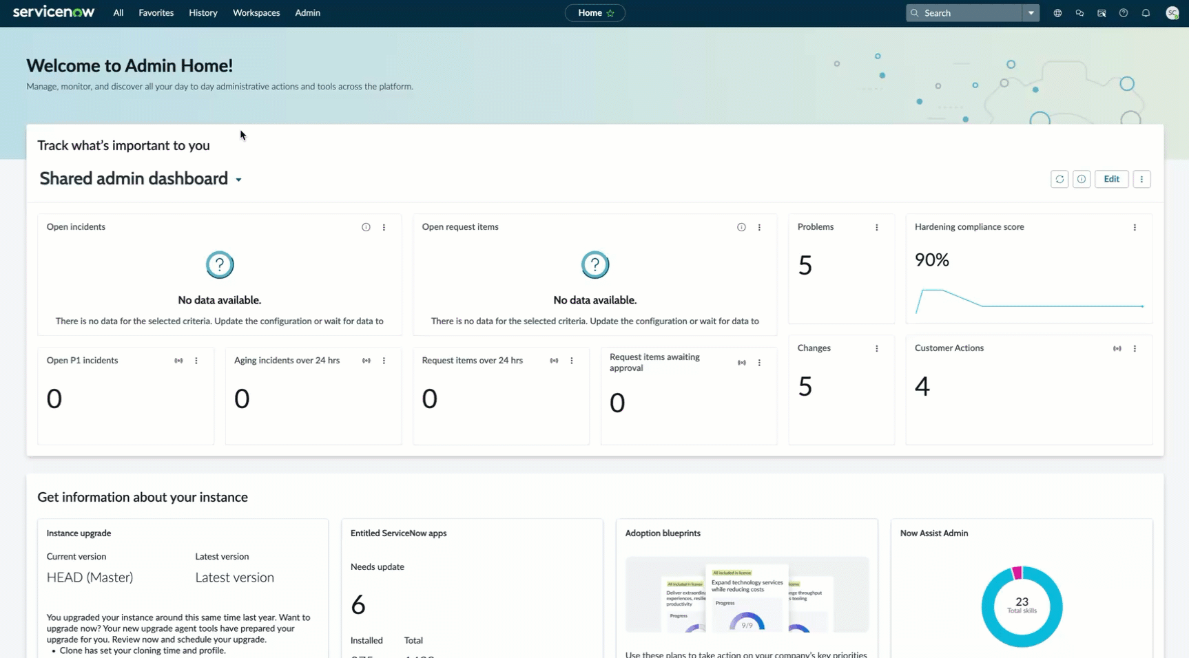 Gif showing the Upgrade Management guided tour