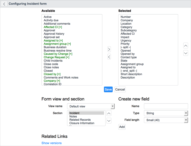 Configure the form