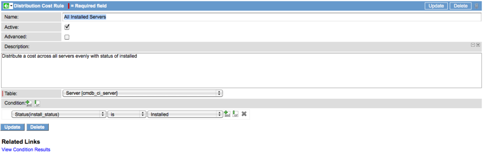 Cost Demo distribution cost rule