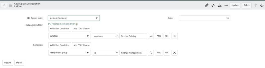 条件フィールドのサンプル