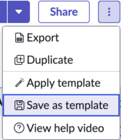 Option permettant d’enregistrer le tableau en tant que modèle.