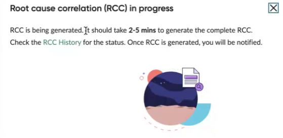 RCC report generation status message.