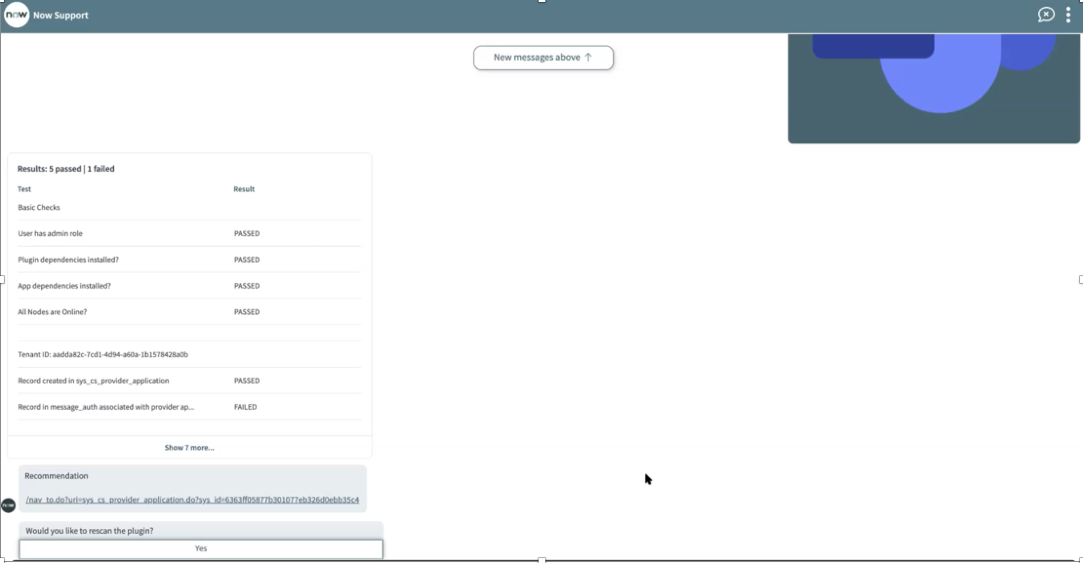 Microsoft Teams vérification de l’intégrité à Now Support l’aide de l’outil de diagnostic.